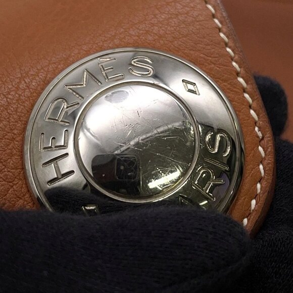 HERMES Christine Taurillon Clemence Cognac - Picture 10 of 15